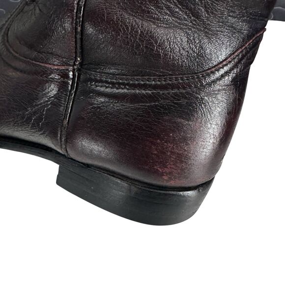 Vintage Gavel Allen Goat Roper Cowboy Boots Black Cherry Handmade Mens 12E main image 5